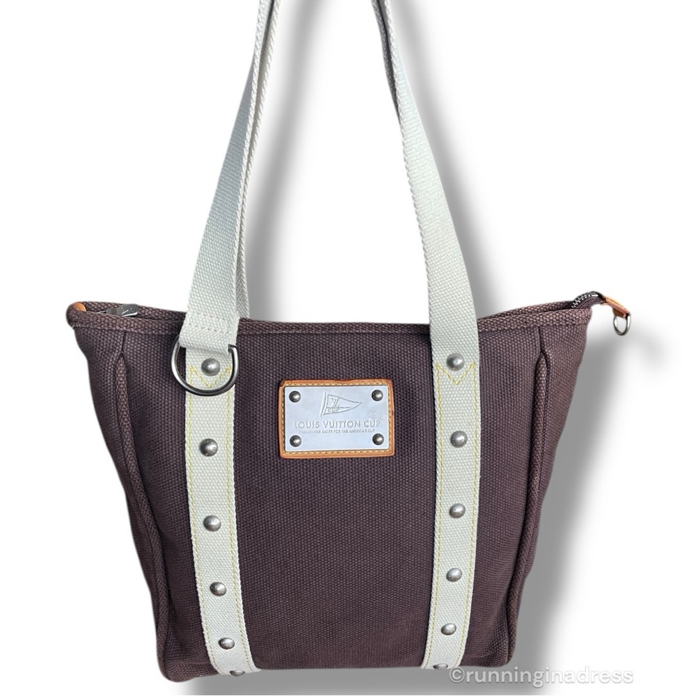 Louis Vuitton Limited Edition Antigua Cabas MM Tote Bag LV Cup In Brown